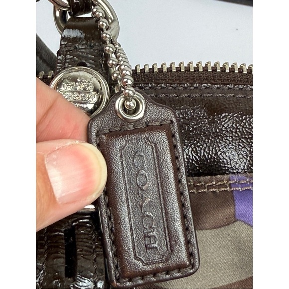 Coach Madison Ivory Brown & Purple Chainlink Signature Tote Purse - Picture 13 of 15